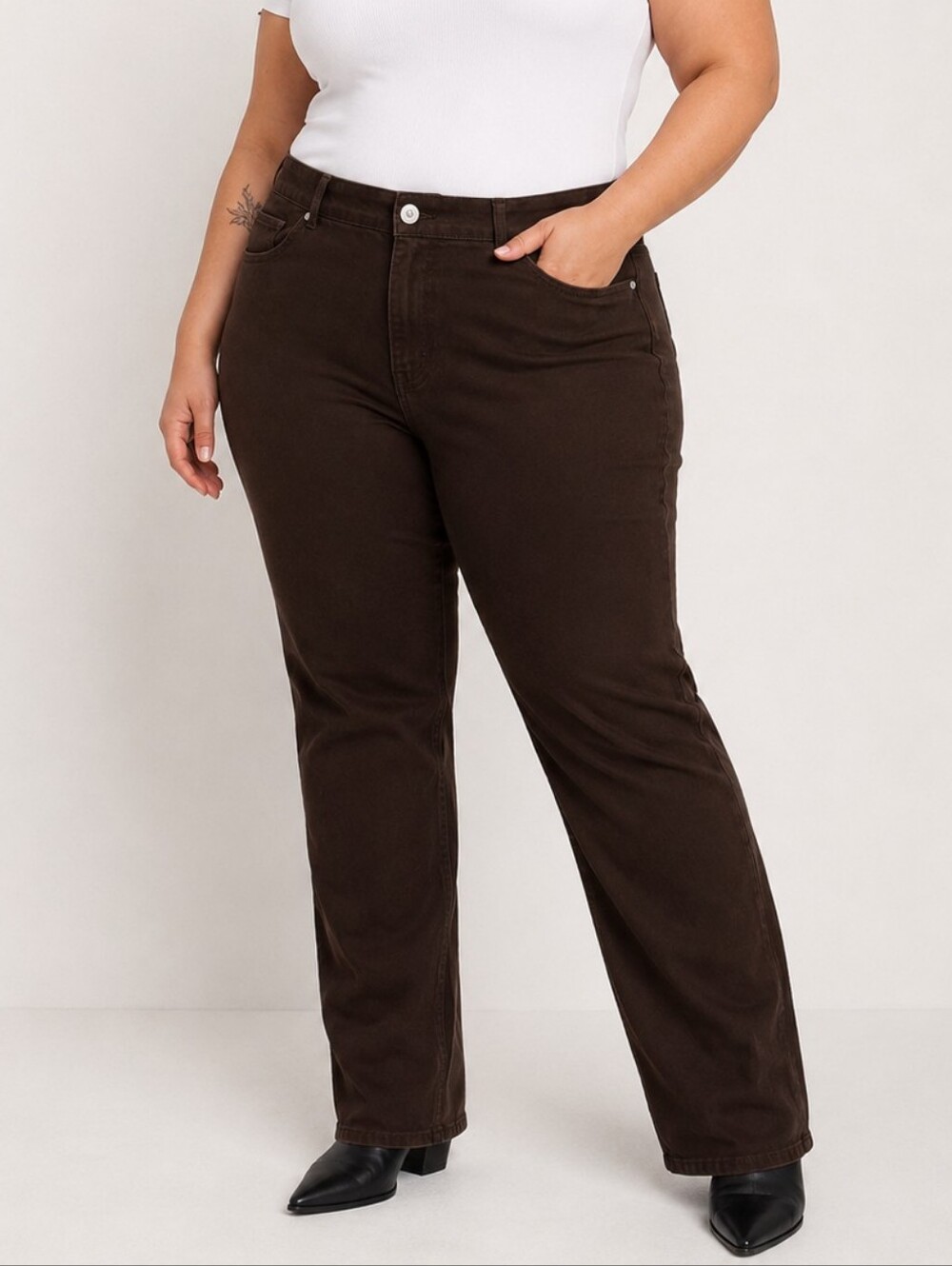 Lee Women’s Brown Straight Leg Mid Rise Jeans Pants Size 20W